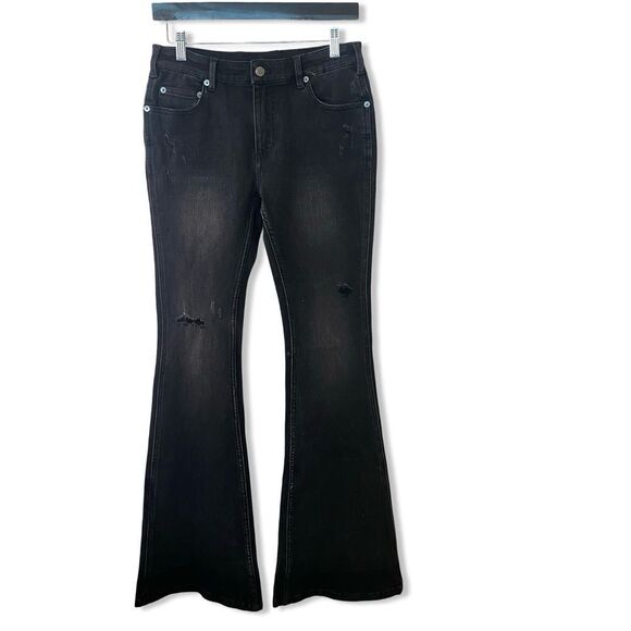 NWT SER.O.YA Demi flare jeans mid rise denim black some stretch Sz 26 - Picture 6 of 14